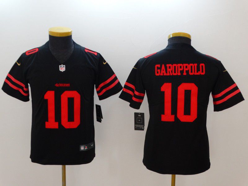 Youth San Francisco 49ers #10 Garoppolo Black New Nike NFL Jerseys->youth nfl jersey->Youth Jersey